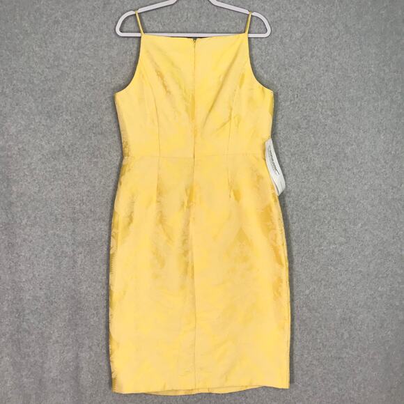 Kay Unger Dress Size 14 Knee Wrap Lorraine Jacquard‎ Pencil Slit Asymmetric READ - Picture 5 of 16